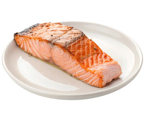 raw salmon steak on transparent 