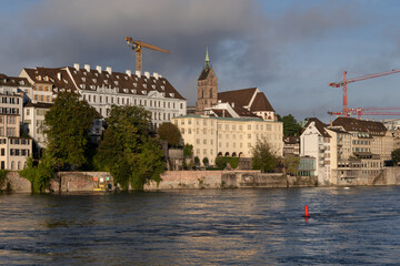 City of Basel at Rhine River in Switzerland