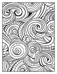 Mindful Patterns Coloring Pages For Adults & Teens, black and white, line art, illustration, bold and easy coloring page, bold & easy coloring book, stress relief ,coloring book, coloring page