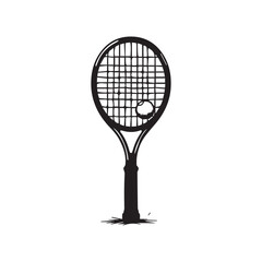 Tennis racquet vector icon in doodle style. Ping pong symbol in simple design. Cartoon object hand drawn isolated on white background.