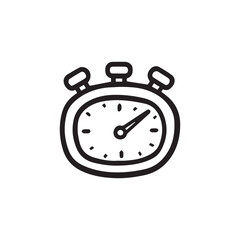 Hand drawn stopwatch Doodle Sketch Style, time quick fast logo concept. Timer express speed delivery concept