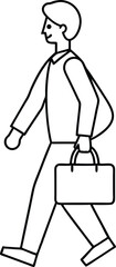 corporate worker briefcase line icon.