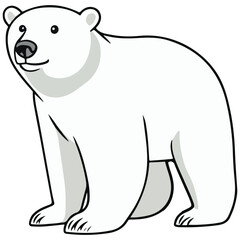 Obraz premium polar bear, animal, vector, transparent background, creature, ursus maritimus, isolated, icon, bear, zoo, mammal, cute, nature, white, wildlife, big, polar, arctic