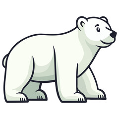 Obraz premium polar bear, animal, vector, transparent background, creature, ursus maritimus, isolated, icon, bear, zoo, mammal, cute, nature, white, wildlife, big, polar, arctic