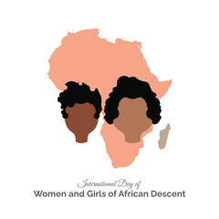 International Day of Women and Girls of African Descent vector, illustration. 25 July. 