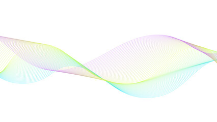 Abstract blue flowing wave futuristic lines isolated on white background.	