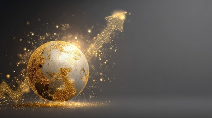 Global Business Market with Digital Financial Data and Coins

