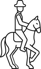 Equestrian Riding Line Art Symbol.