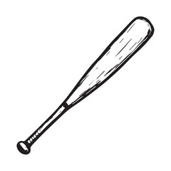 Vector Sketch Basebal Bat. Vector baseball bat doodle illustration