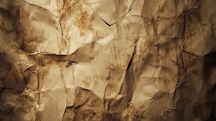 Fototapeta premium Textured Crumpled Paper Background with Subtle Brown Stains