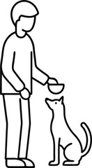 Obraz premium Pet Feeding Line Art Illustration.