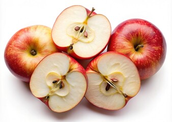 Fresh and Juicy Honeycrisp Apples Beautifully Arranged on a White Background