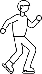 Winter Sports Ice Skating Icon.