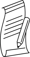 writing paper document outline icon.