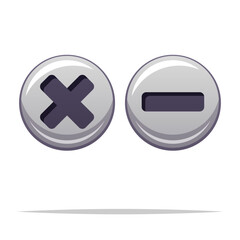 Screw top view vector isolated illustration