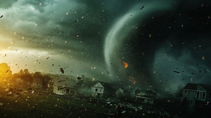 Fototapeta premium Tornado destruction