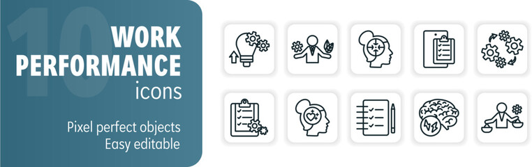 Businessman balancing work and personal life with work performance icons depicting productivity and success