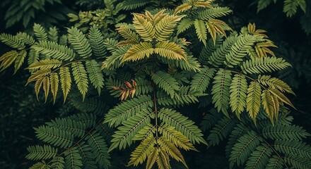 Lush Green Fern Leaves Close-Up