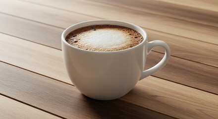 Frothy Cappuccino in White Ceramic Cup