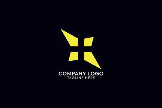 logo for business company, start and plus icon forming flag or start abstract icon on black background, star and plus logo