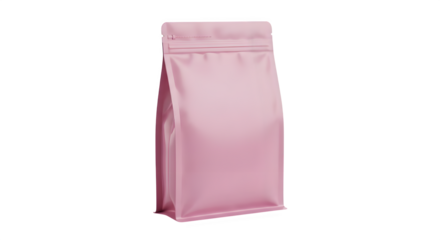 Pink Stand Up Pouch Packaging Mockup for Food or Coffee Products design Branding presentation, transparent background