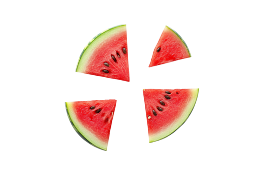 watermelon slices isolated on transparent background