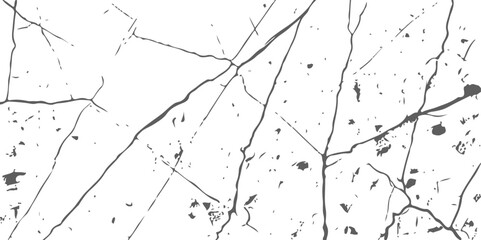 Vector Cracks and Fractures on Land Surface – Earthquake Damage Texture with Grunge Style on White Background