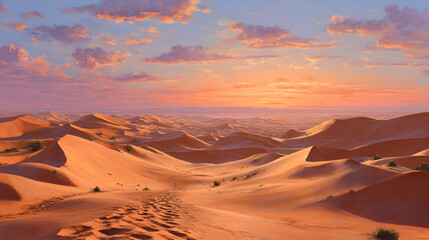 Arabic desert landscape rolling golden