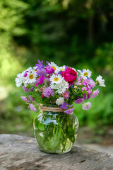 Beautiful bouquet of summer wild flowers