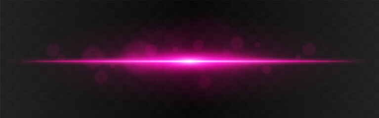 Obraz premium Light burst. Purple horizontal glow with radial flare and soft particles on dark transparent background, suitable for tech or sci-fi visuals.