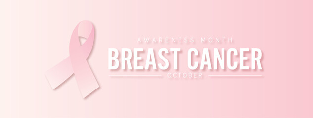Breast Cancer Awareness Month typographic design vector Background