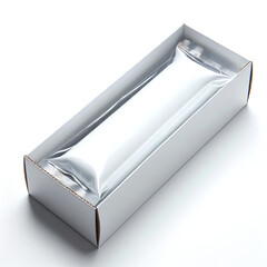 White Box with a Sealed Silver Package Inside