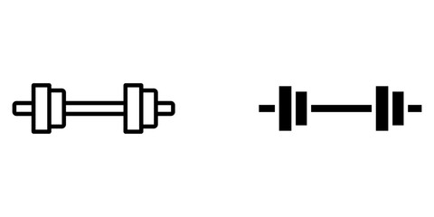 barbell icon white on background
