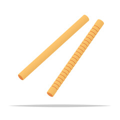Wooden rhythm sticks vector isolated illustration