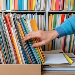 Tax legal exemption filing process office environment document management organized workspace