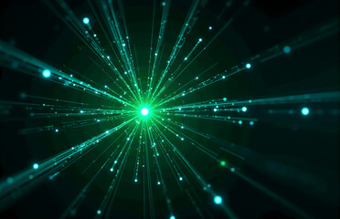 Obraz premium Tech Green Light Radiation