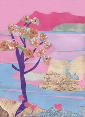 Flowering tree, pink spring