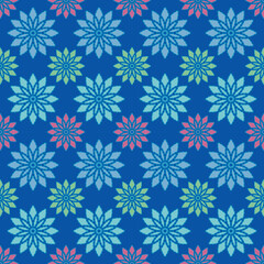 blue and purple colorful elegant floral mandala motif seamless repeat pattern useful for wallpaper and tile