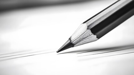 Close-up Black and White Graphite Pencil Drawing on Paper