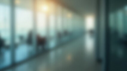 Abstract blurred office corridor background