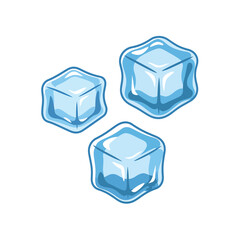 Obraz premium A Vector Illustration of Three Transparent Blue Ice Cubes
