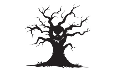 vector illustration of a halloween tree