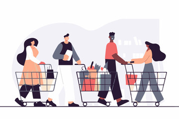 shopping people icon illustration 