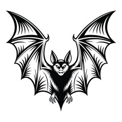 black and white halloween bat