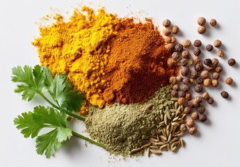 Colorful spices and herbs creating a flavorful culinary experience