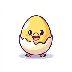 Cute egg chick character illustration