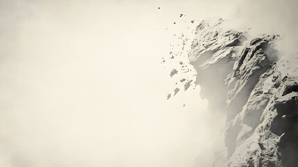 Fototapeta premium Dramatic Rockfall Sepia Tone Mountain Cliffside