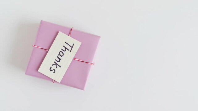 Wrapped Gift with Thanks Tag