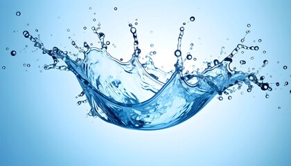 Obraz premium Water splash in light blue