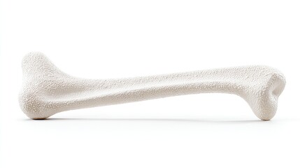 Realistic 3D anatomical rendering of isolated human fibula bone in bent leg context, showcasing structural detail and curvature for medical and educational use